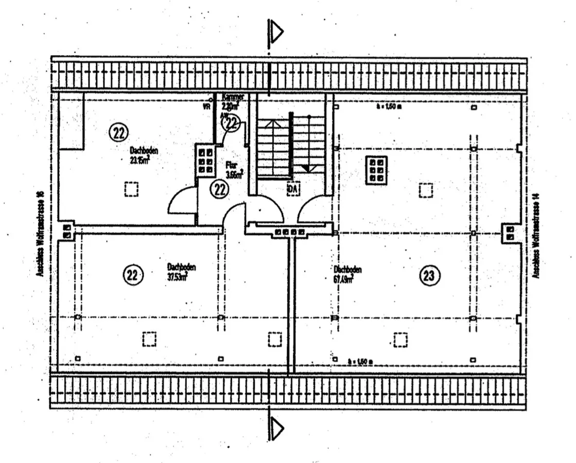 Wohnung in 12105 Berlin: Rohdachboden in Berlin zu verkaufen! – Grundriss (Bild 2)